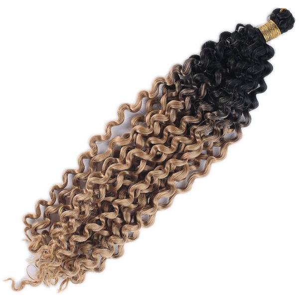 Afro Dalgası Saç - Siyah Karamel Ombreli